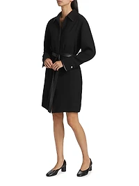 Tie-Waist Long-Sleeve Shirtdress