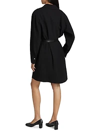 Tie-Waist Long-Sleeve Shirtdress