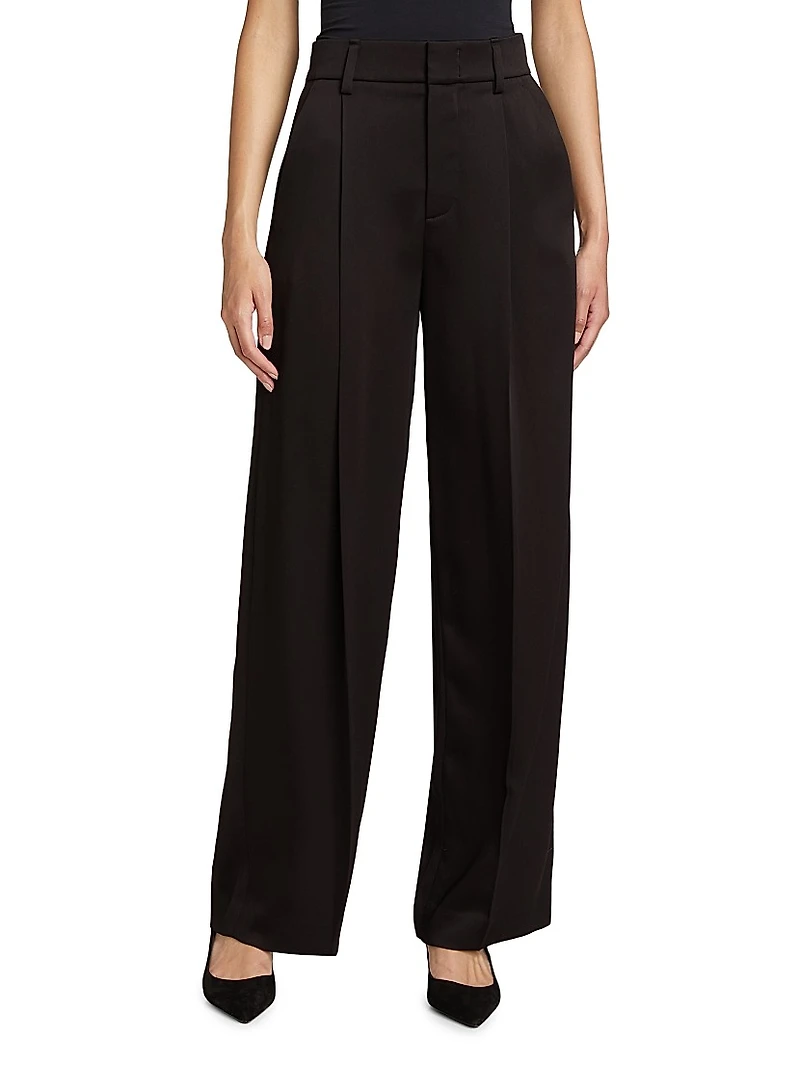 Satin Wide-Leg Trousers