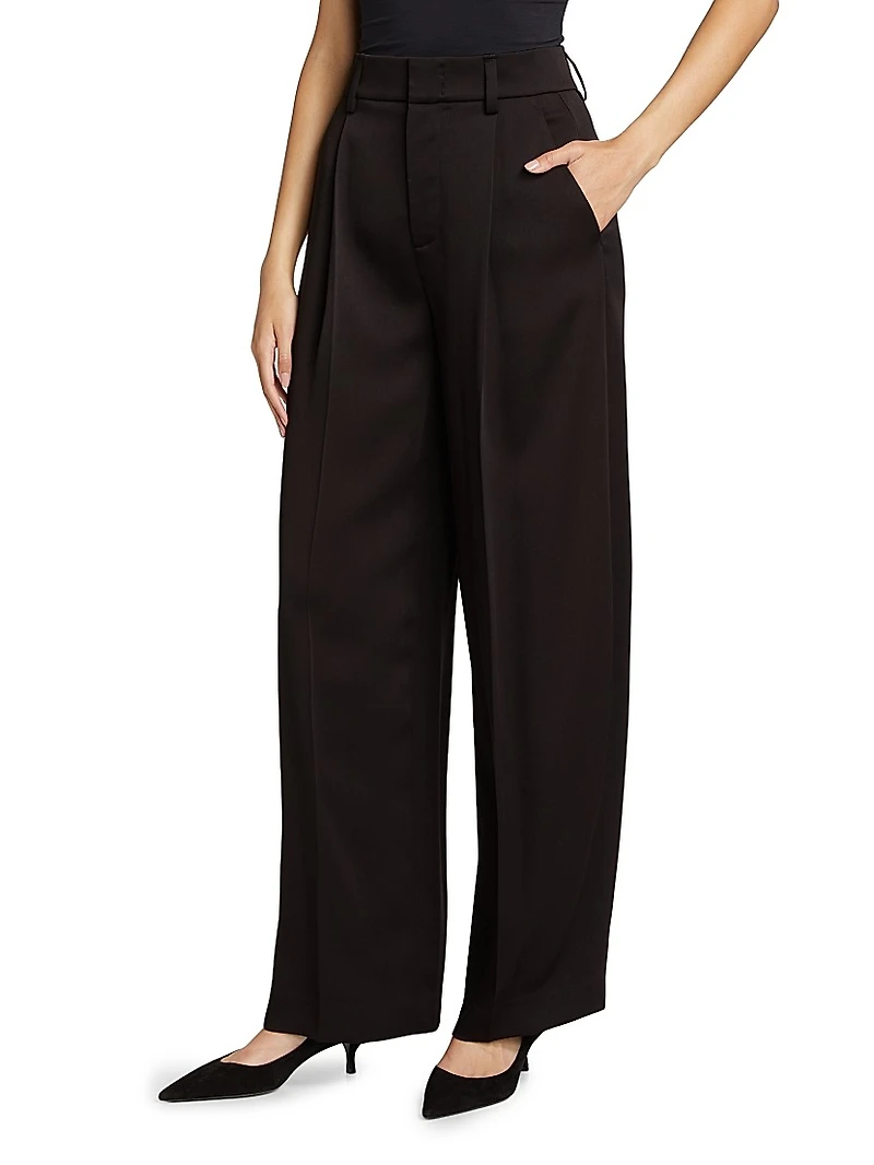 Satin Wide-Leg Trousers
