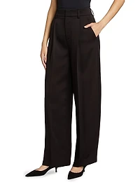 Satin Wide-Leg Trousers