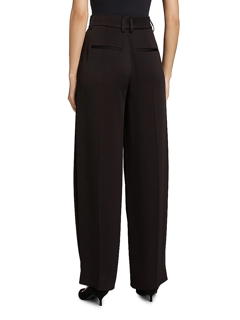 Satin Wide-Leg Trousers