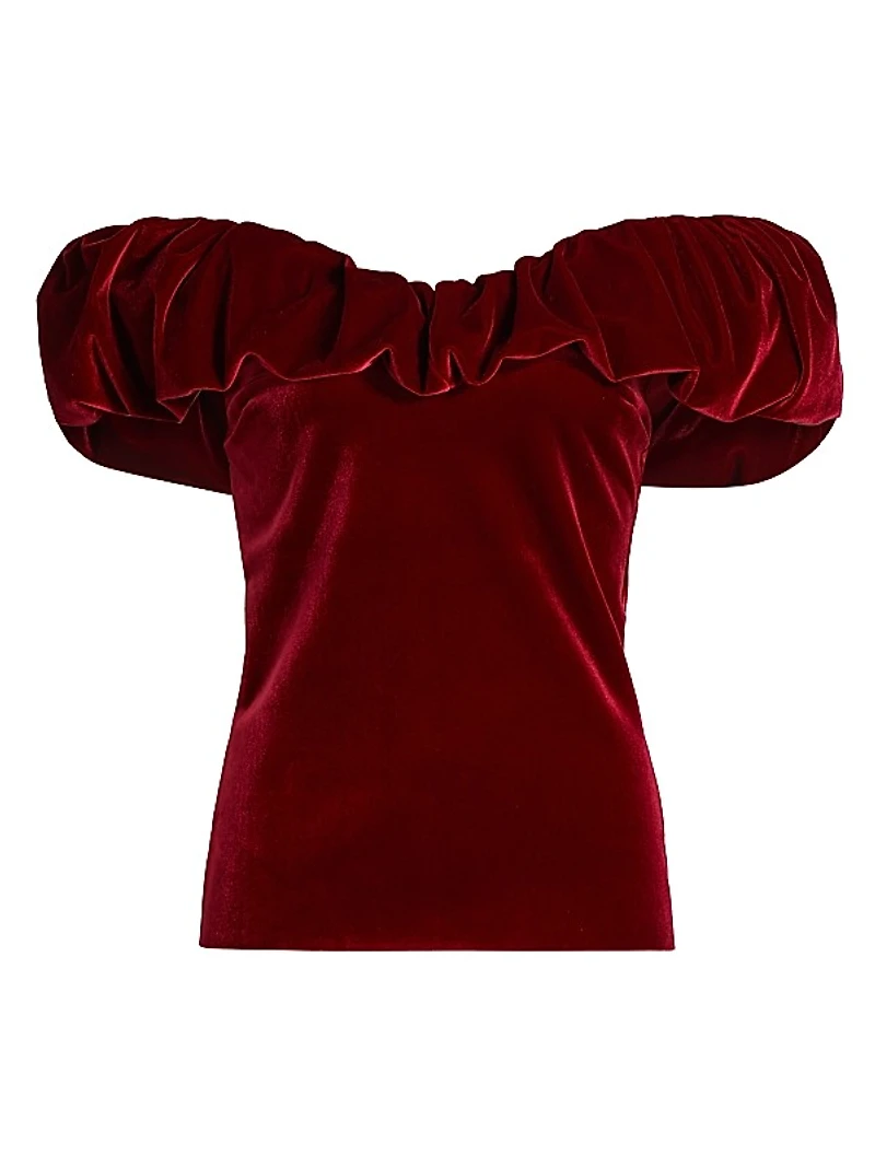 Usla Ruffled Velvet Top