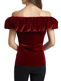 Usla Ruffled Velvet Top