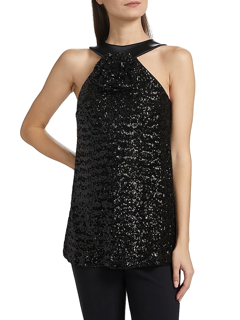 Aky Sequined Halter Top
