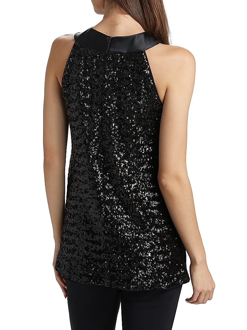 Aky Sequined Halter Top