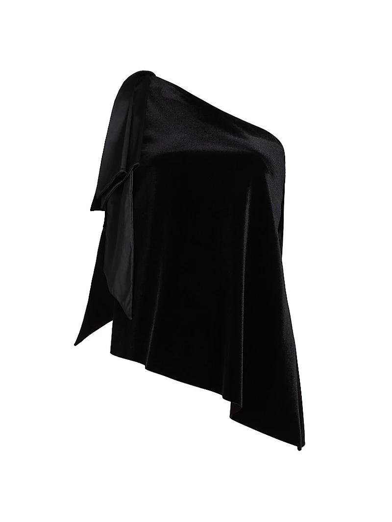 Yamatis Asymmetric Velvet Top