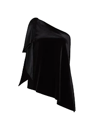 Yamatis Asymmetric Velvet Top