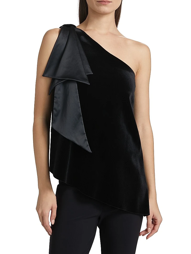 Yamatis Asymmetric Velvet Top