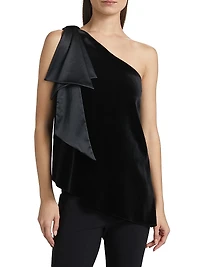 Yamatis Asymmetric Velvet Top