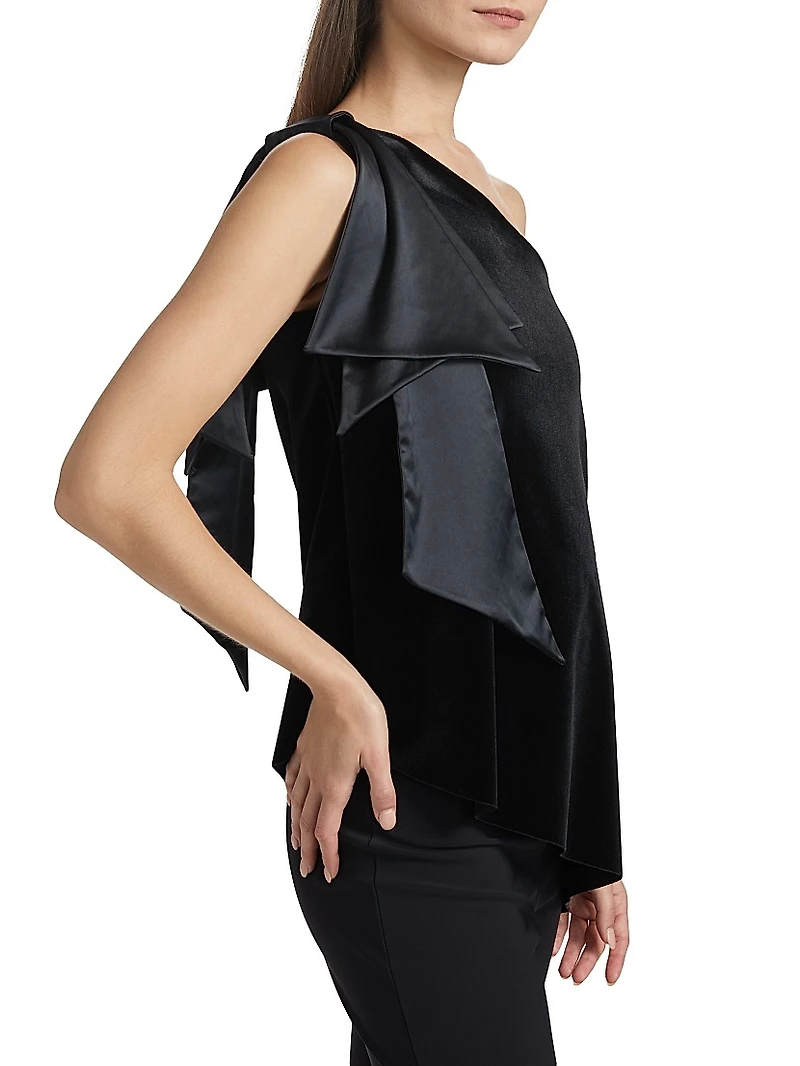 Yamatis Asymmetric Velvet Top