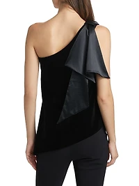 Yamatis Asymmetric Velvet Top