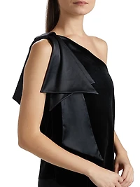 Yamatis Asymmetric Velvet Top