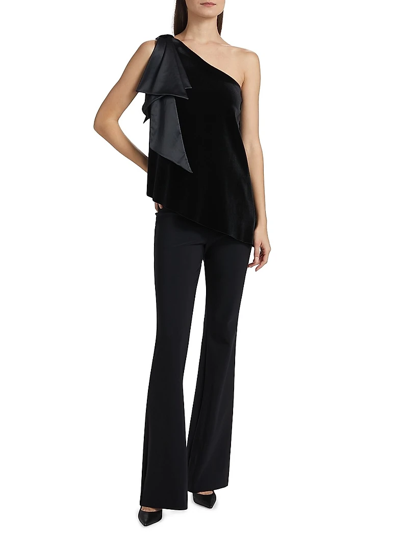 Yamatis Asymmetric Velvet Top
