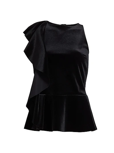 Olha Velvet Peplum Top