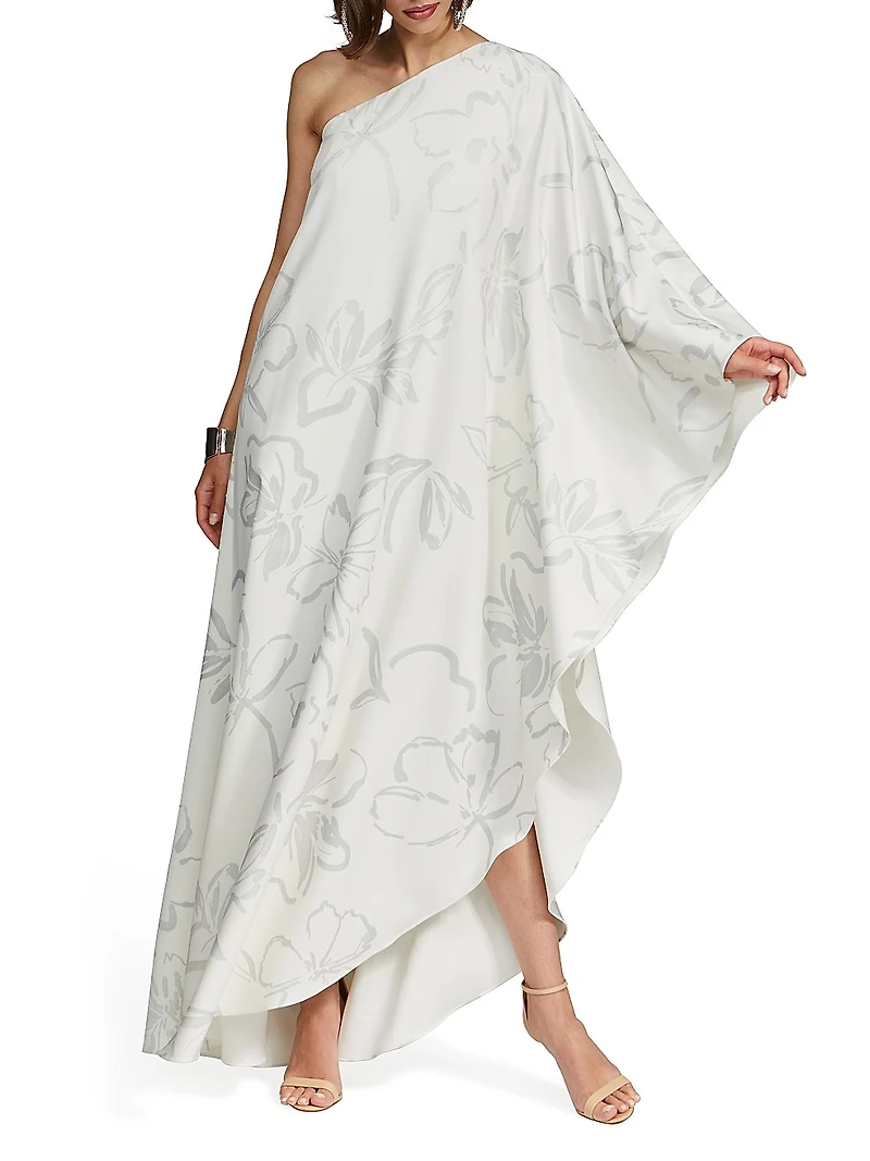 Nevean Asymmetric Floral Caftan