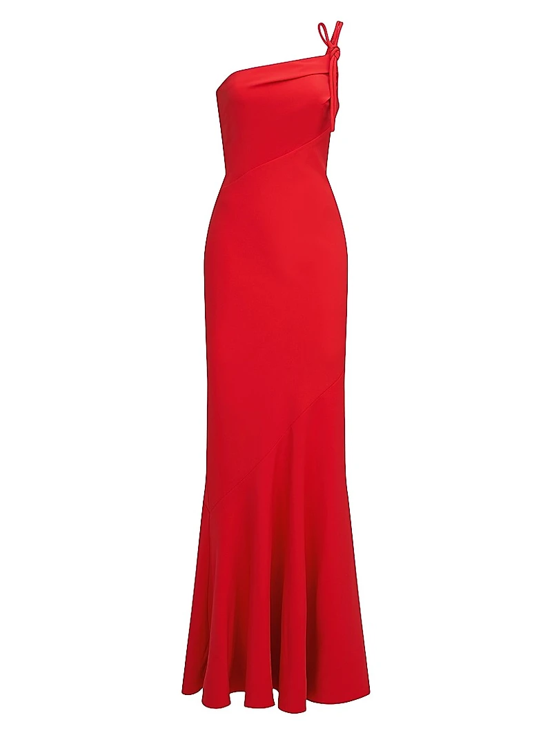 Sybil Asymmetric Crepe Gown