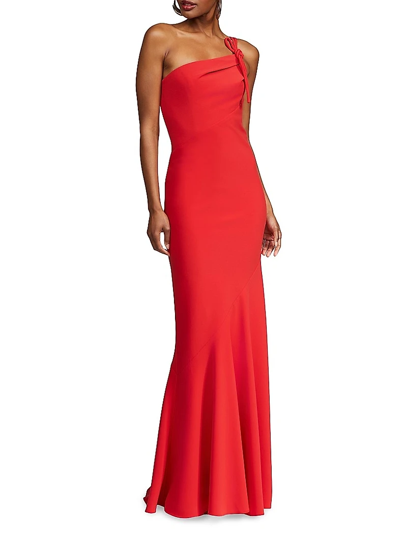 Sybil Asymmetric Crepe Gown