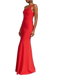 Sybil Asymmetric Crepe Gown