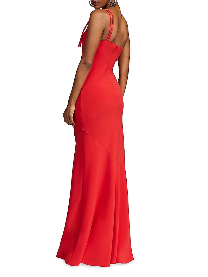 Sybil Asymmetric Crepe Gown