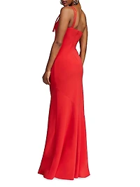 Sybil Asymmetric Crepe Gown