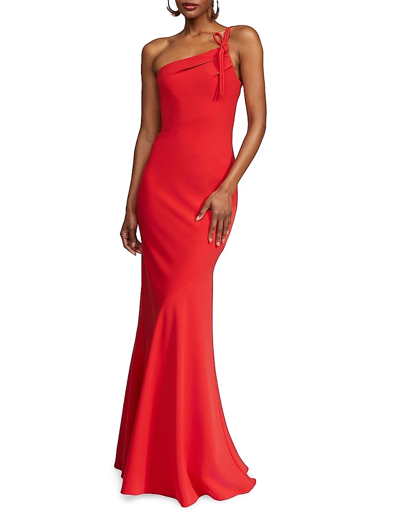 Sybil Asymmetric Crepe Gown