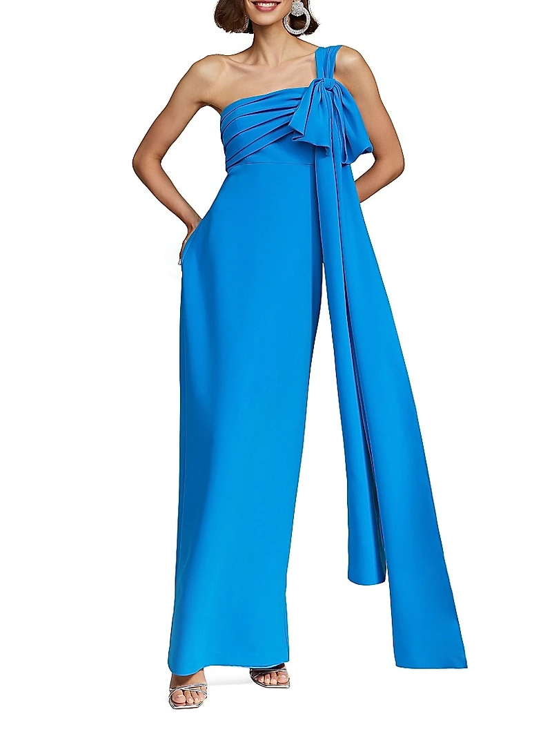 Olivia Draped Crepe Gown
