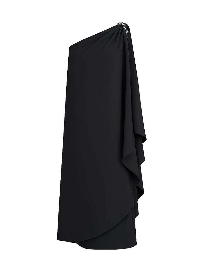 Aries Stretch-Crepe Cape Dress