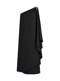 Aries Stretch-Crepe Cape Dress