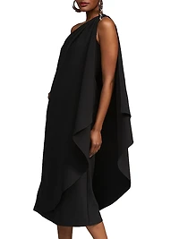 Aries Stretch-Crepe Cape Dress
