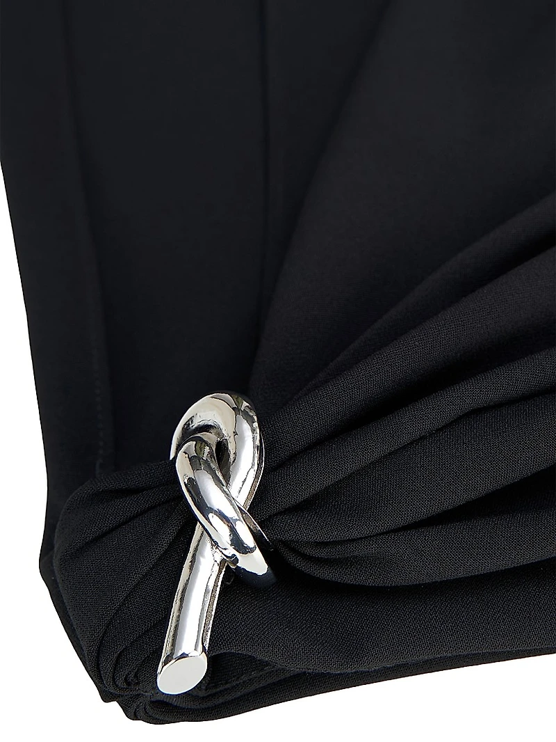 Aries Stretch-Crepe Cape Dress