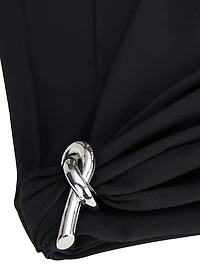 Aries Stretch-Crepe Cape Dress