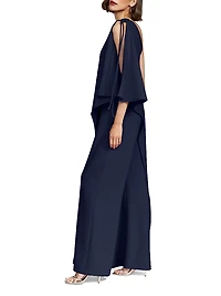 Ignacia Crepe Cape Jumpsuit