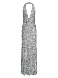 Ena Sequined Halter Gown