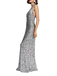 Ena Sequined Halter Gown