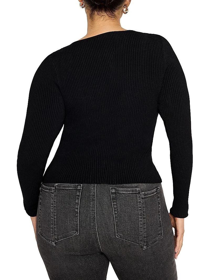 Virgo Rib-Knit Zip Sweater