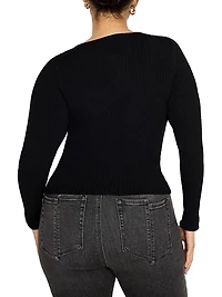 Virgo Rib-Knit Zip Sweater