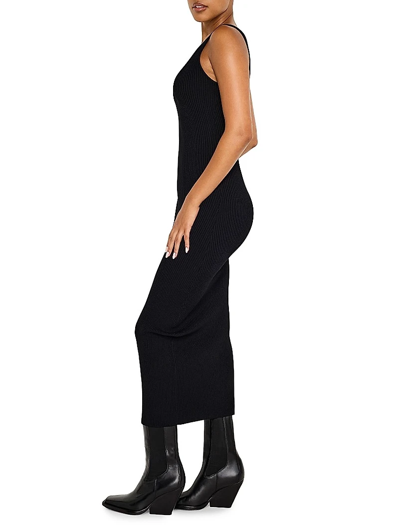 Virgo Rib-Knit Sleeveless Body-Con Dress