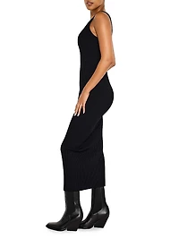 Virgo Rib-Knit Sleeveless Body-Con Dress