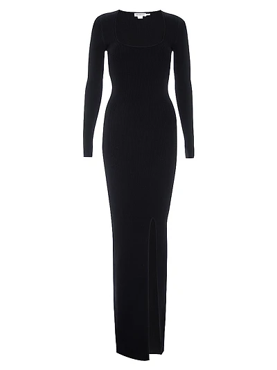 Virgo Rib-Knit Body-Con Gown