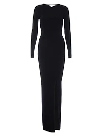 Virgo Rib-Knit Body-Con Gown
