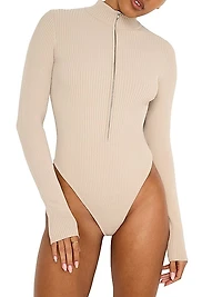 Virgo Rib-Knit Bodysuit