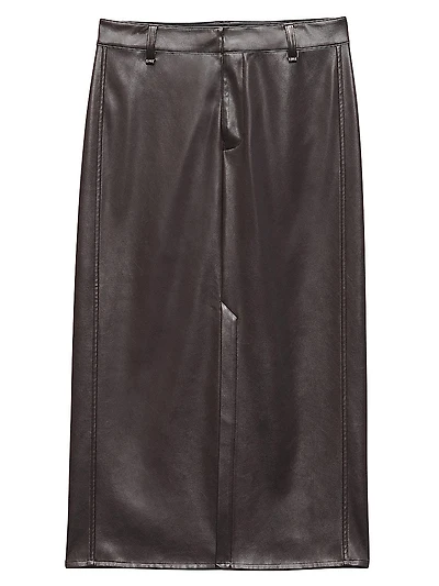 Rayne Faux Leather Midi-Skirt