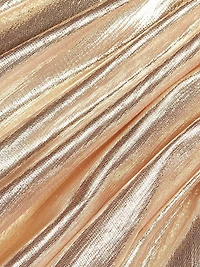 Metallic Chiffon One-Shoulder Gown