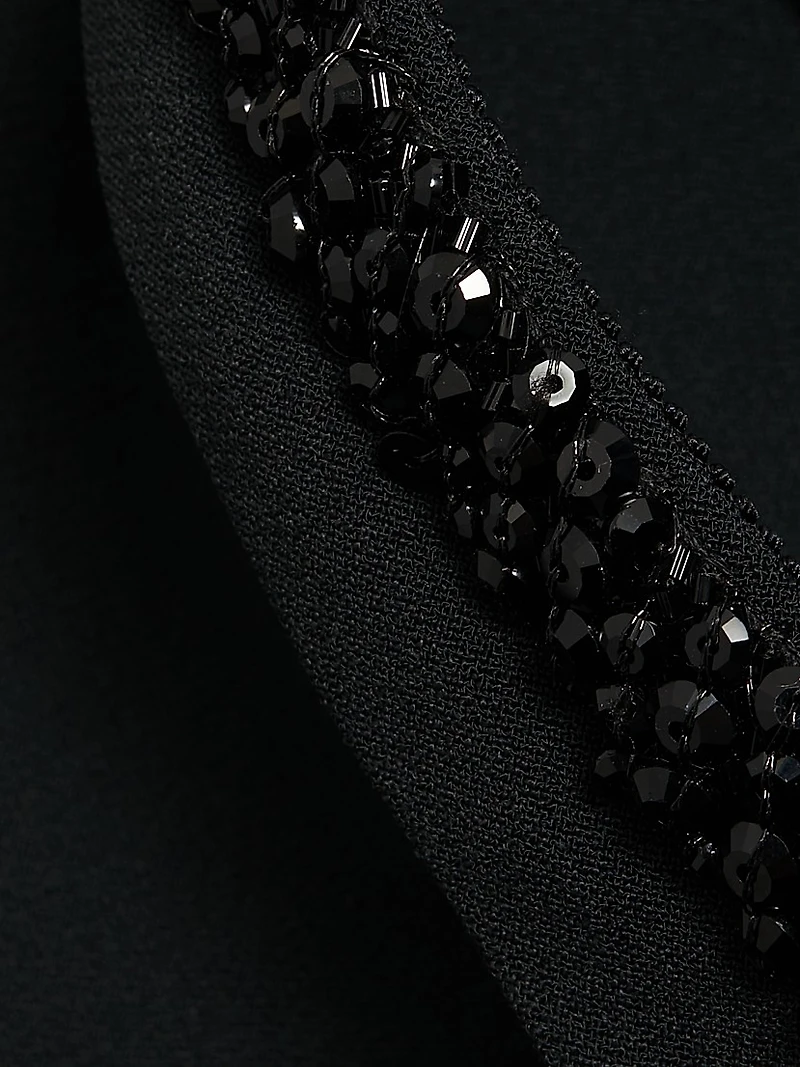 Sequined Split V-Neck Crêpê Gown