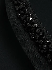 Sequined Split V-Neck Crêpê Gown