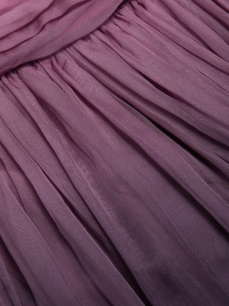 One-Shoulder Ombré Chiffon Sleeveless Gown