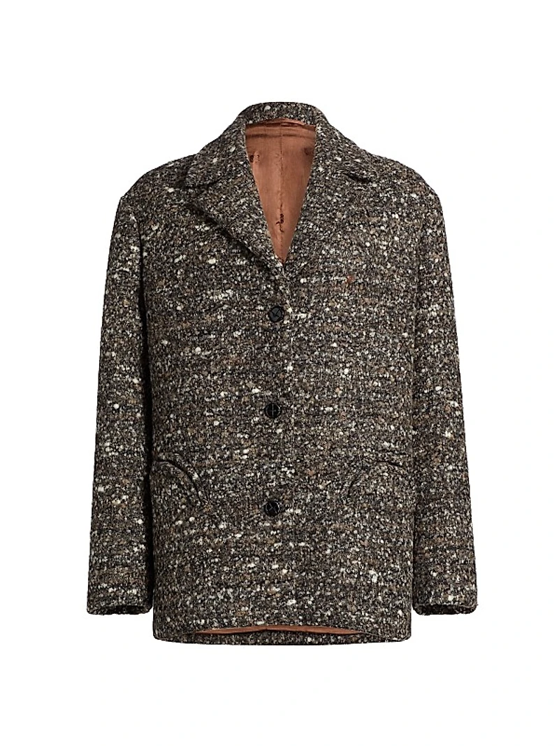 Marit Hunny Tweed Single-Breasted Blazer