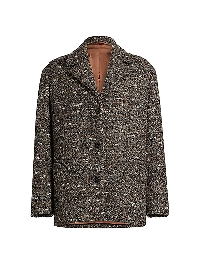 Marit Hunny Tweed Single-Breasted Blazer