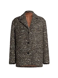 Marit Hunny Tweed Single-Breasted Blazer
